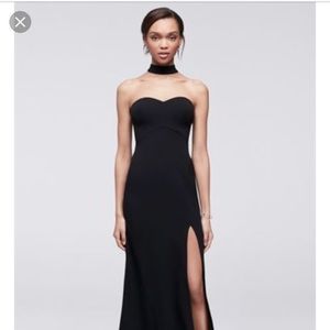 black sweetheart neckline prom dress